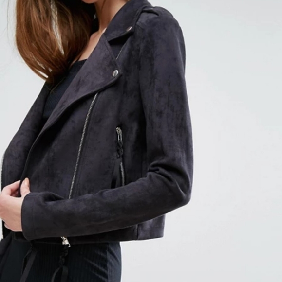 Missguided moto faux Suede Jacket - Picture 4 of 9
